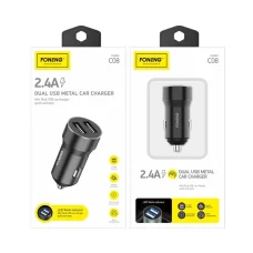 FONENG autós töltő C08 2.4A 12W 2xUSB Fekete