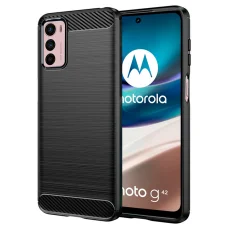  Techsuit - Szénszálas Szilikon - Motorola Moto G42 - Fekete tok