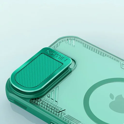 Nillkin Iceblade Prop mágneses tok kamerafedéllel és állvánnyal iPhone 16e-hez - Zöld tok - 8
