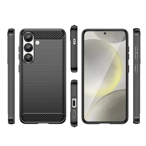 Carbon Case Flexible Silicone tok Xiaomi Poco X7 Pro - Fekete - 3