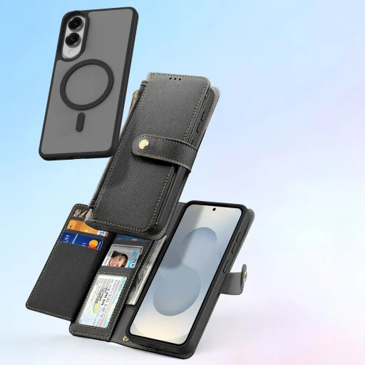  Samsung Galaxy S25 Edge fekete Dux Ducis Lava tok MagSafe támogatással - 3