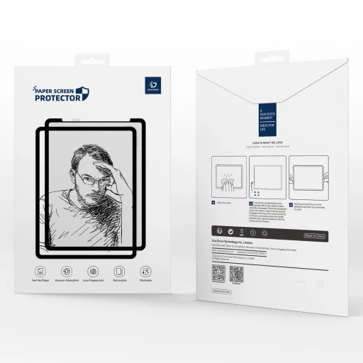  Samsung Galaxy Tab S10 FE Plus Fekete kerettel Dux Ducis Naad Paperlike Matt Üvegfólia - 10