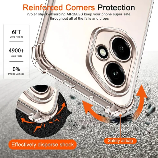 Techsuit - Ütésálló Átlátszó Szilikon - Honor 400 - Átlátszó tok - 4