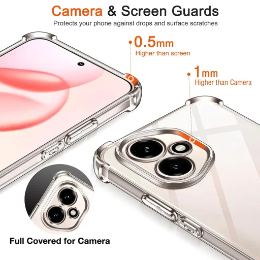 Techsuit - Ütésálló Átlátszó Szilikon - Honor 400 - Átlátszó tok - 5