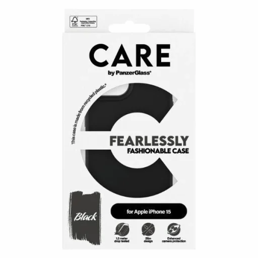 CARE by PanzerGlass Fearlessly Fashionable iPhone 15 tok - Fekete - 4