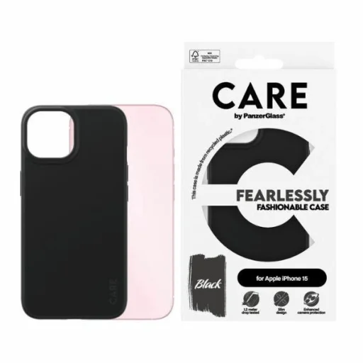 CARE by PanzerGlass Fearlessly Fashionable iPhone 15 tok - Fekete - 1