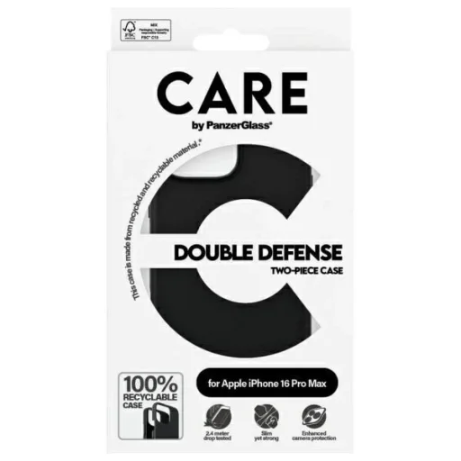 CARE by PanzerGlass Feature Double Defense iPhone 16 Pro tok - Fekete - 4