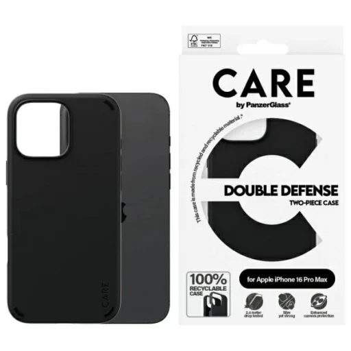 CARE by PanzerGlass Feature Double Defense iPhone 16 Pro tok - Fekete - 1
