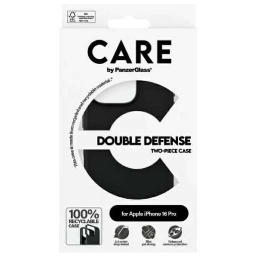 CARE by PanzerGlass Feature Double Defense iPhone 16 Pro tok - Fekete - 4