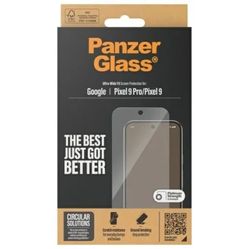 PanzerGlass Ultra-Wide Fit Képernyővédő edzett üveg Google Pixel 9 / 9 Pro - Átlátszó üvegfólia - 4