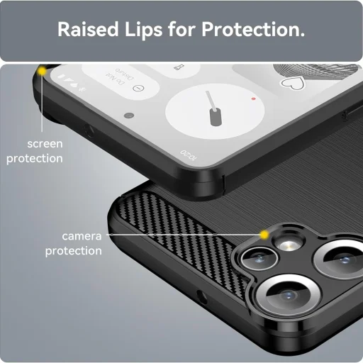  Techsuit - Szénszálas Szilikon - Nothing CMF Telefon 2 Pro - Fekete tok - 4