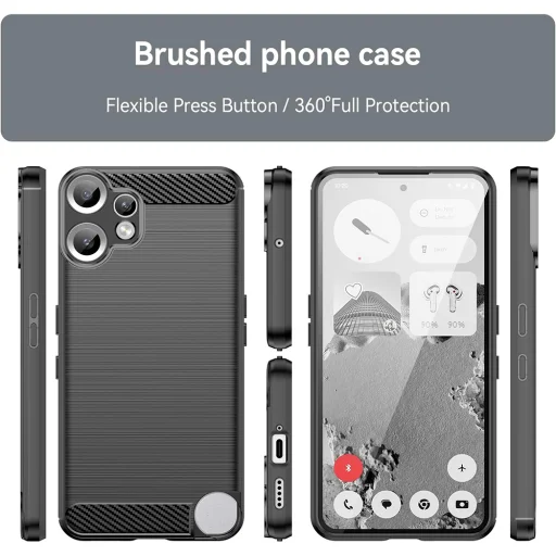  Techsuit - Szénszálas Szilikon - Nothing CMF Telefon 2 Pro - Fekete tok - 5