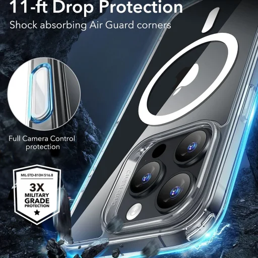  iPhone 16 Pro Max Átlátszó ESR Klasszikus Hibrid HaloLock tok - 5