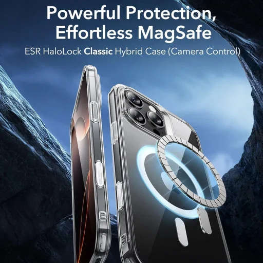  iPhone 16 Pro Max Matt Fekete ESR Klasszikus Hibrid HaloLock tok - 5