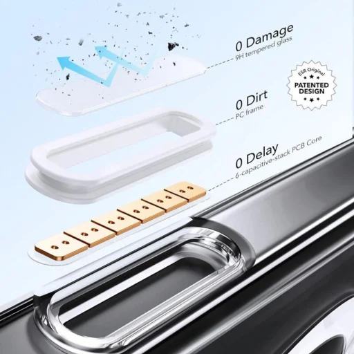  iPhone 16 Pro Átlátszó ESR Klasszikus Hibrid HaloLock Kitámasztó tok - 7