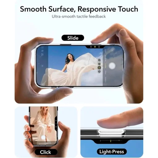  iPhone 16 Pro Átlátszó Fekete ESR Klasszikus Hibrid HaloLock Kitámasztó tok - 3