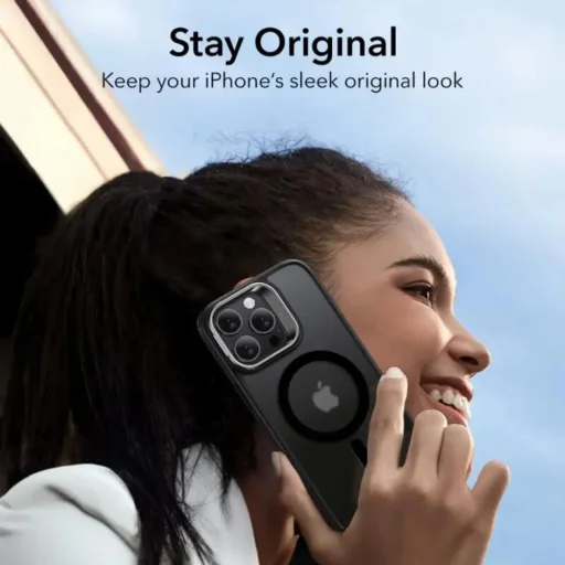  iPhone 16 Pro Matt Fekete ESR Klasszikus Hibrid HaloLock Kitámasztós Tok - 5