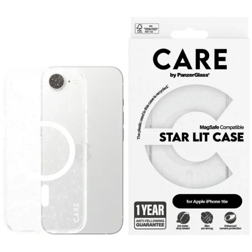 CARE by PanzerGlass Zászlóshajó Városi Harci CsillagFény Fehér MagSafe iPhone 16e tok - Átlátszó - 1
