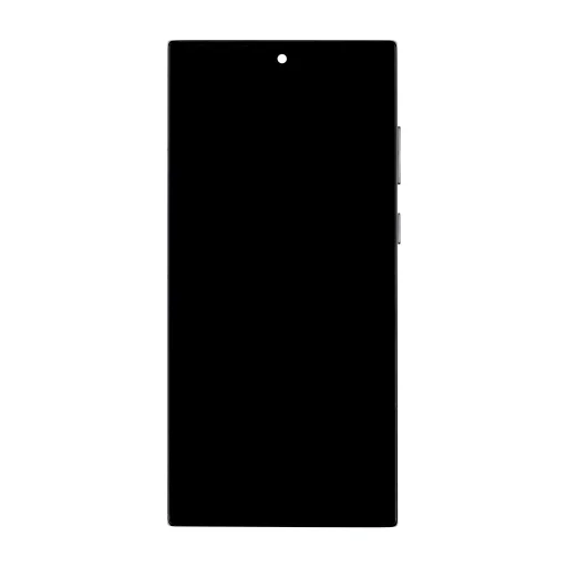 LCD kijelző + Érintőegység + Előlapi borítás Samsung S908 Galaxy S22 Ultra Phantom Black - 1