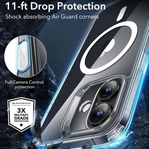  iPhone 16 Átlátszó ESR Klasszikus Hibrid HaloLock tok - 4