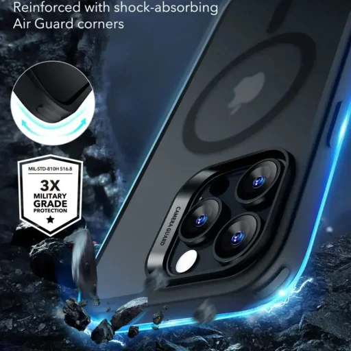  iPhone 16 Pro Matt Fekete ESR Klasszikus Hibrid HaloLock tok - 2