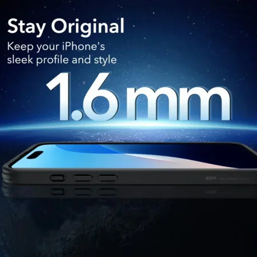  iPhone 16 Pro Matt Fekete ESR Klasszikus Hibrid HaloLock tok - 7