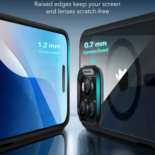  iPhone 16 Pro Átlátszó Fekete ESR Klasszikus Hibrid HaloLock tok - 3