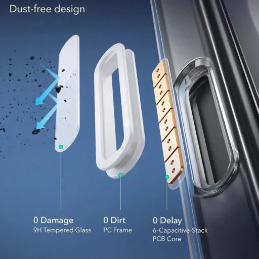  iPhone 16 Pro Átlátszó Fekete ESR Klasszikus Hibrid HaloLock tok - 5