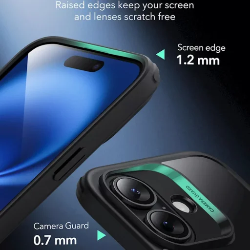  iPhone 16 Átlátszó Fekete ESR Klasszikus Hibrid HaloLock tok - 3