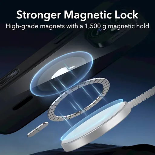  iPhone 16 Átlátszó Fekete ESR Klasszikus Hibrid HaloLock tok - 5