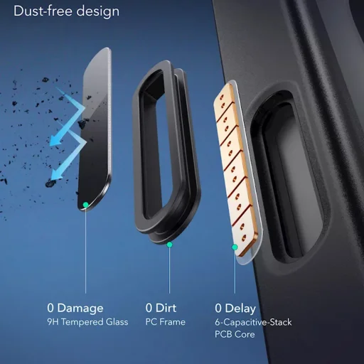  iPhone 16 Átlátszó Fekete ESR Klasszikus Hibrid HaloLock tok - 7