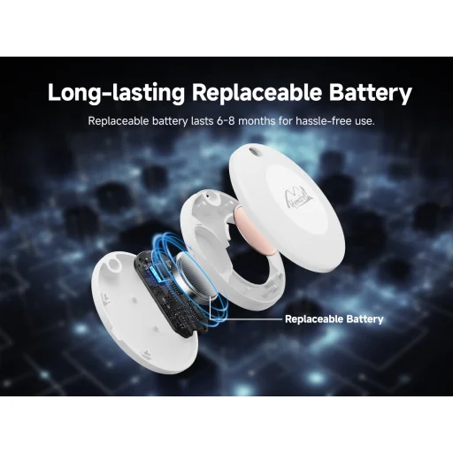 Lifemate/MiLi GPS Bluetooth LifeTag Tracker HD-P16-3 Android + kulcskarikával fehér, - 7