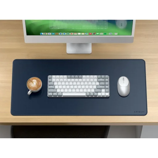 Satechi Vegan-Leather Premium Desk Mat - Blue - 4