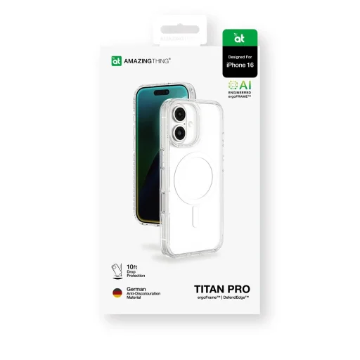 AmazingThing Titan Pro Mag tok mágneses gyűrűvel iPhone 16 - Átlátszó tok - 5