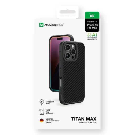 AmazingThing Titan Max tok 1500D aramid szálakkal iPhone 16 Pro Max készülékhez - Fekete - 4