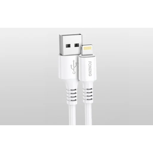 USB Lightning kábel Foneng, x85 iPhone 3A Gyors Töltés, 1m (fehér) - 2