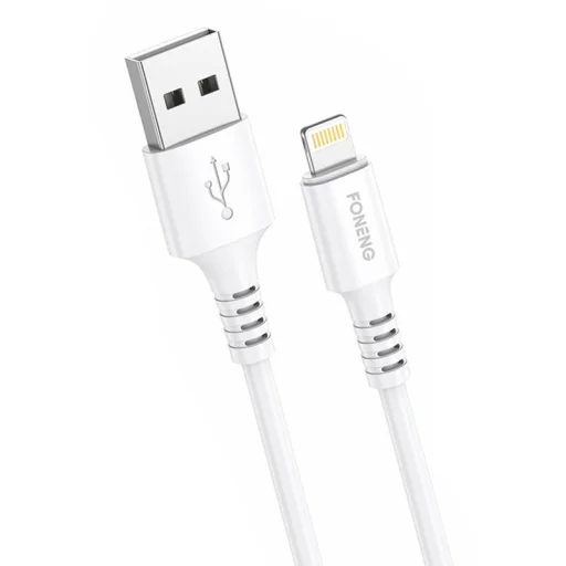 USB Lightning kábel Foneng, x85 iPhone 3A Gyors Töltés, 1m (fehér) - 1