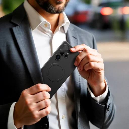  Samsung Galaxy S25 Ultra Fekete AmazingThing Minimal Air tok mágneses gyűrűvel - 5