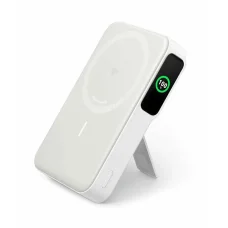 Anker - Power Bank MagGo (A1654G21) - iPhone-hoz, Digitális Kijelző, Vezeték nélküli Töltés, Kitámasztó, 10000mAh, 15W - Fehér
