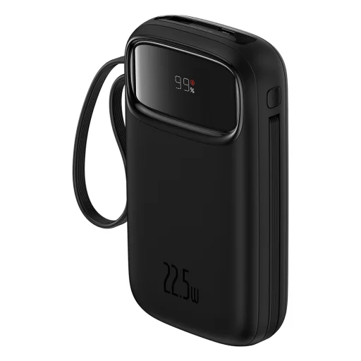 Baseus - Qpow Pro+ Power Bank (P10055002113-00) - Lightning, 2x Type-C, USB, 22.5W, 20000mAh, Type-C kábel, 30cm - Fekete - 4