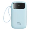 Baseus - Qpow Pro+ Power Bank (P10055002313-00) - Lightning, 2x Type-C, USB, 22,5W, 20000mAh, Type-C kábel, 30 cm - Kék - 2