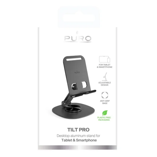 Puro Tilt Pro alumínium asztali mobiltelefon/tablet tartó - sötétszürke - 5