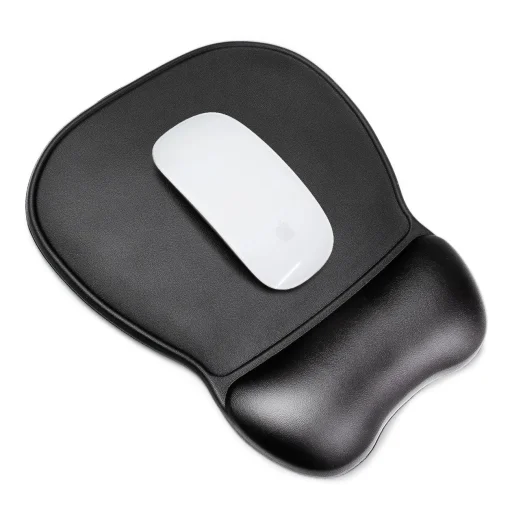 Ergonomikus egérpad és csuklótámasz gél Eco bőr nagy csúszásmentes - Fekete - 2