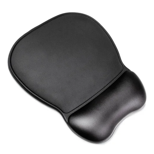 Ergonomikus egérpad és csuklótámasz gél Eco bőr nagy csúszásmentes - Fekete - 1