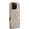  iPhone 16 Pro Max Pink Guess PU 4G Metal Logo Kitámasztós Kamera Keretes tok - 4
