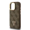  iPhone 16 Pro Max Barna Guess PU 4G Strass Triangle Logo Állványos Kamera Keretes MagSafe tok - 5
