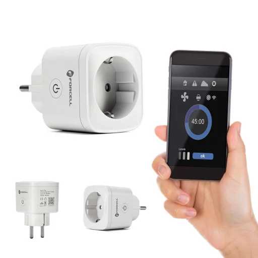 FORCELL F-ENERGY EU02 Okos Dugalj 230V WiFi-vel, programozóval és Tuya/Amazon Alexa támogatással - fehér - 4