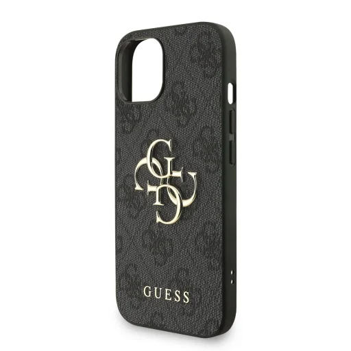 Guess PU 4G Metal Logo Pántos Tok iPhone 15-höz Fekete tok - 4