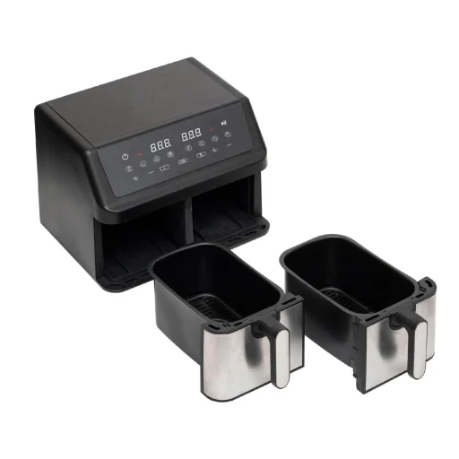 HOME HGAF29 duplakosaras forrólevegős sütő, 2 x 4,5L, 2000 W, digitális vezérlés, 8 féle üzemmód - 3