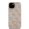  iPhone 13 Pink Guess PU 4G Strass Triangle Logo Állvány Kamerakeret Fliptok - 3